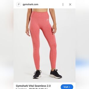 Gymshark Vital Seamless 2.0 leggings Chili Red Marl small snag on buttom see pic